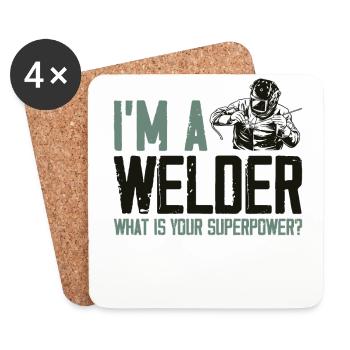 Welder Welding Vintage I'm A - Untersetzer (4er-Set) - Weiß - Vorne