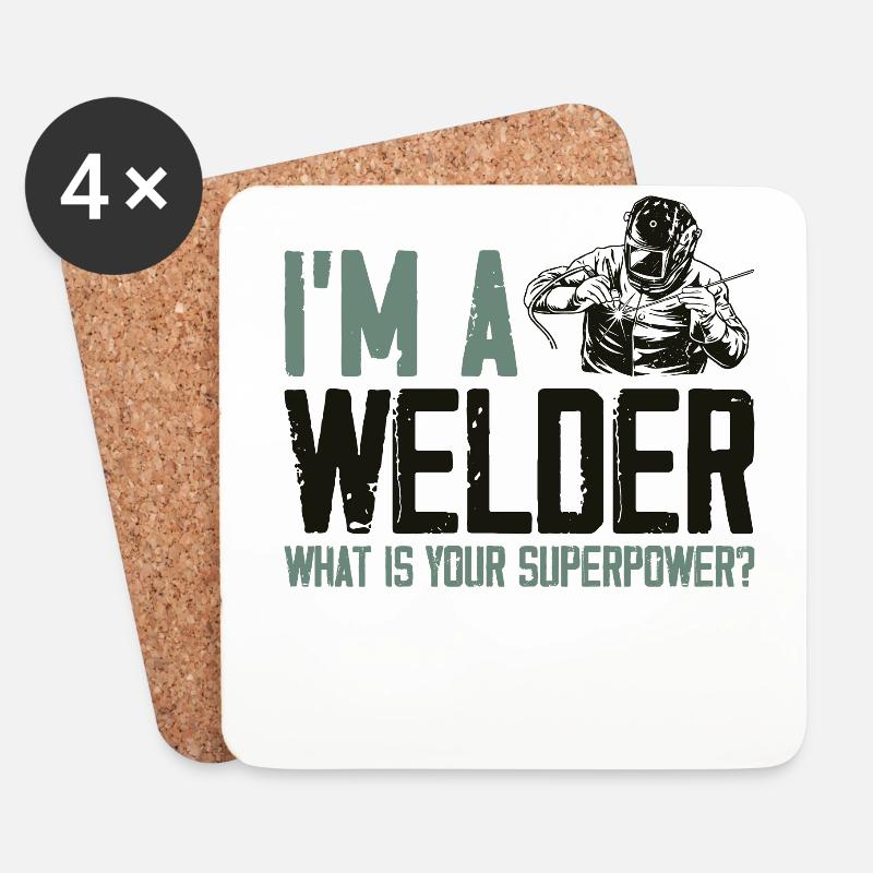 Welder Welding Vintage I'm A - Coasters (set of 4) - white