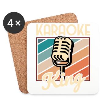 King Karaoke Bar, Party, Firmenfeier Männer Herren - Untersetzer (4er-Set) - Weiß - Vorne