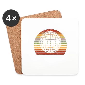 Retro Vintage Daddy 60s 70s 80s 90 Party Costume - Coasters (set of 4) - white - Front