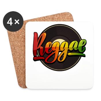 Good Vibes Only Rastafari Rasta Jamaica Reggae - Dessous de verre (lot de 4) - blanc - Devant