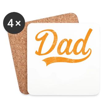 Retro Vintage Daddy 60s 70s 80s 90 Party Costume - Coasters (set of 4) - white - Front