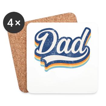 Retro Vintage Daddy 60s 70s 80s 90 Party Costume - Coasters (set of 4) - white - Front