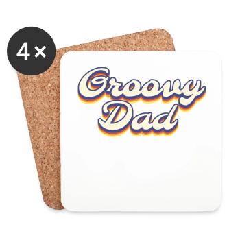 Retro Vintage Daddy 60s 70s 80s 90 Party Costume - Coasters (set of 4) - white - Front