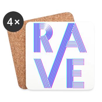Techno House Party EDM Festival Goa Electro Rave - Dessous de verre (lot de 4) - blanc - Devant