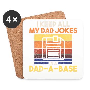 Father Nerd Dad, 60s 70s 80s 90 Party Costume - Coasters (set of 4) - white - Front