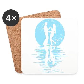 Dancers Dance Couple Dancing, Dance Rumba Fox Tango Salsa - Coasters (set of 4) - white - Front