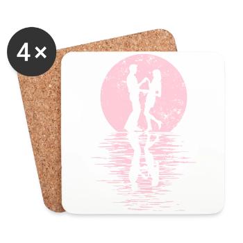Dancers Dance Couple Dancing, Dance Rumba Fox Tango Salsa - Coasters (set of 4) - white - Front