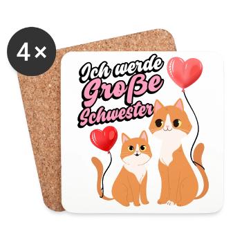 Ich Werde Große Schwester Family Siblings Love - Untersetzer (4er-Set) - Weiß - Vorne
