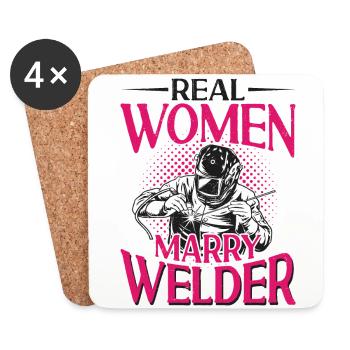 Welder Welding Wife Marriage - Untersetzer (4er-Set) - Weiß - Vorne