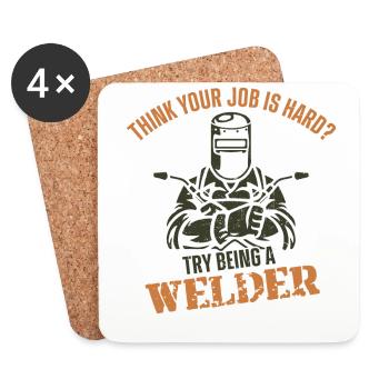 Welder Welding Vintage Think Your - Untersetzer (4er-Set) - Weiß - Vorne