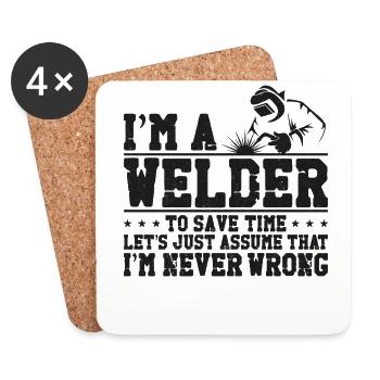 Welder Welding Vintage I'm A - Untersetzer (4er-Set) - Weiß - Vorne