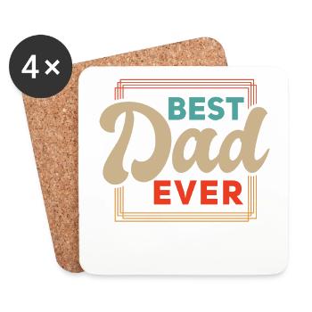 Super Dad, Daddy, Best Daddy Daddy Father's Day - Coasters (set of 4) - white - Front