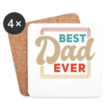 Super Dad, Daddy, Best Daddy Daddy Father's Day - Coasters (set of 4) - white - Front