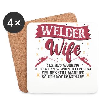 Welder Welding Wife Welder Wife - Untersetzer (4er-Set) - Weiß - Vorne