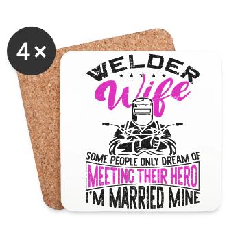 Welder Welding Marriage Wedding - Untersetzer (4er-Set) - Weiß - Vorne