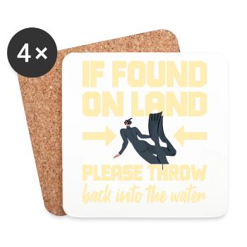 Fun Diver Diving Snorkeling - Coasters (set of 4) - white - Front