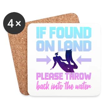 Fun Diver Diving Snorkeling - Coasters (set of 4) - white - Front