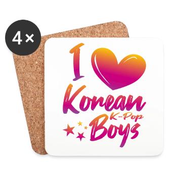 I love Korean boys - Coasters (set of 4) - white - Front