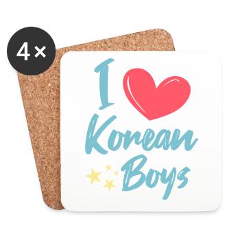 I love Korean boys - Coasters (set of 4) - white - Front