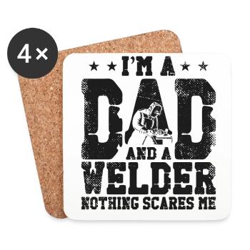 Welder Welding Dad Father Vintage - Coasters (set of 4) - white - Front