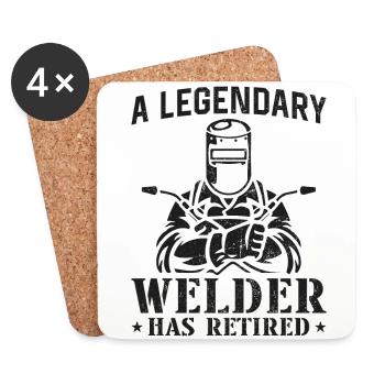Welder Welding Retirement Vintage - Untersetzer (4er-Set) - Weiß - Vorne