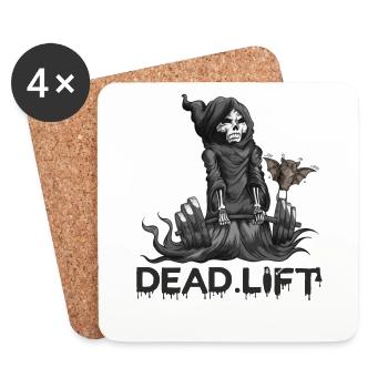 Sport Motivation Grim Reaper Skeleton Dead.Lift - Dessous de verre (lot de 4) - blanc - Devant