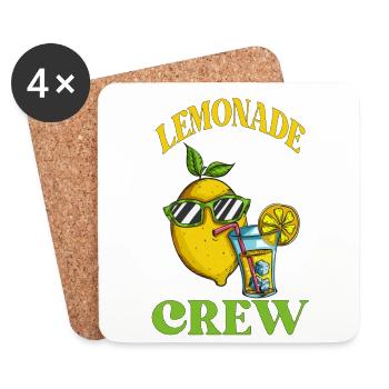 Zitronen Crew Limo Zitronengeschenk Lemon Fan - Untersetzer (4er-Set) - Weiß - Vorne