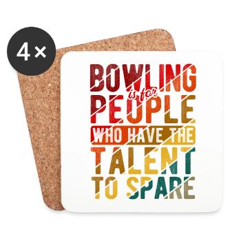 Bowling - Untersetzer (4er-Set) - Weiß - Vorne