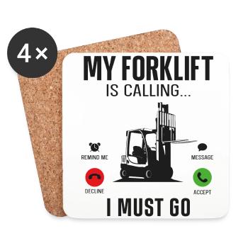 Certified Forklift Truck Operator - Untersetzer (4er-Set) - Weiß - Vorne