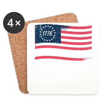 1776 Wir Das Volk Patriotisch Amerikanischer - Untersetzer (4er-Set) - Weiß - Vorne