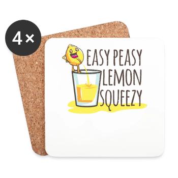 Zitrone Lemon Witziges Böses Frucht Zitronensaft - Untersetzer (4er-Set) - Weiß - Vorne