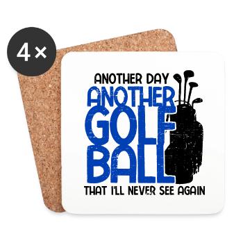 Golfplatz zum Golfen Golf - Untersetzer (4er-Set) - Weiß - Vorne
