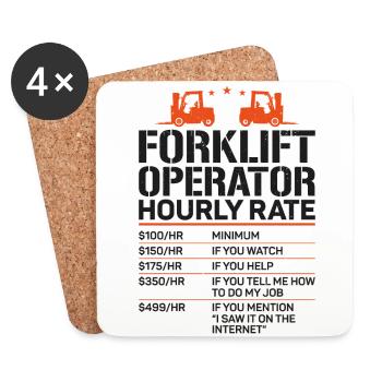 Certified Forklift Truck Operator - Untersetzer (4er-Set) - Weiß - Vorne