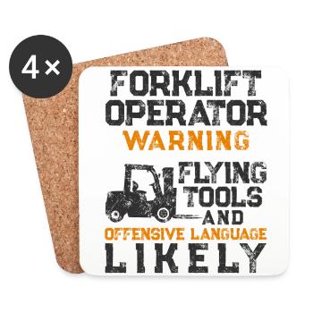 Certified Forklift Truck Operator - Untersetzer (4er-Set) - Weiß - Vorne