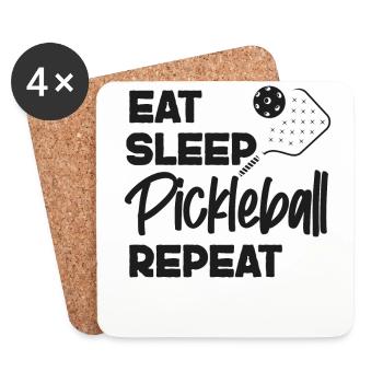 Pickleball Eat Sleep Pickleball - Untersetzer (4er-Set) - Weiß - Vorne