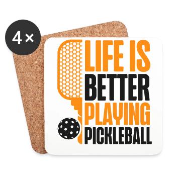 Pickleball Life Is Better Playing - Untersetzer (4er-Set) - Weiß - Vorne