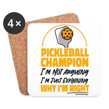 Pickleball Pickleball Champion I'm - Untersetzer (4er-Set) - Weiß - Vorne