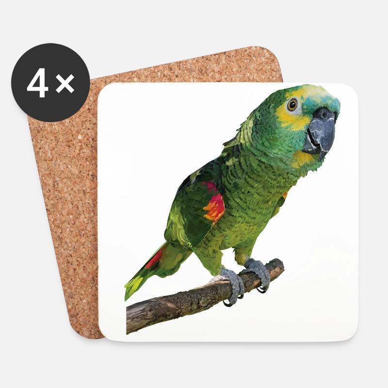 The blue-fronted amazon - Coasters (set of 4) - white