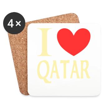 I love Qatar - Coasters (set of 4) - white - Front