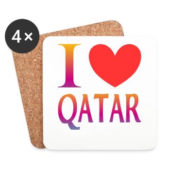 I love Qatar - Coasters (set of 4) - white - Front