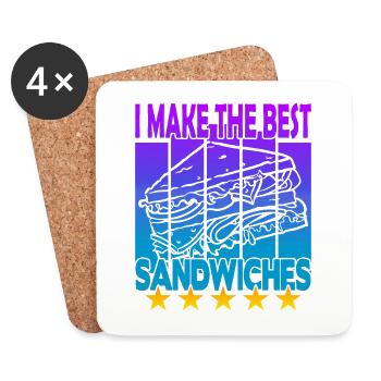 Je fais les meilleurs sandwichs - Dessous de verre (lot de 4) - blanc - Devant