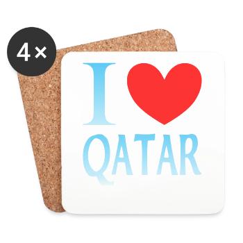 I love Qatar - Coasters (set of 4) - white - Front