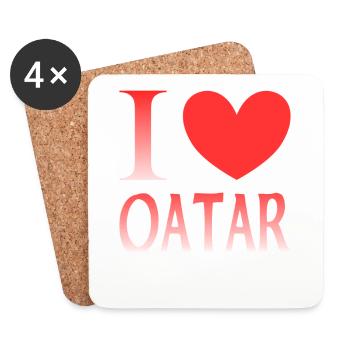 I love Qatar - Coasters (set of 4) - white - Front