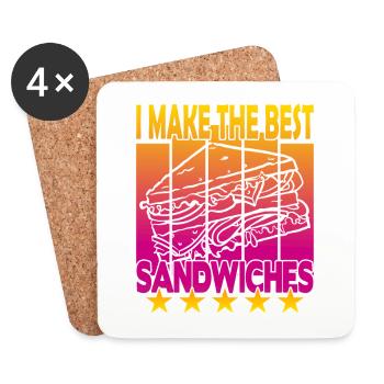 Je fais les meilleurs sandwichs - Dessous de verre (lot de 4) - blanc - Devant