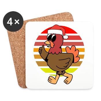 Christmas Chicken - Coasters (set of 4) - white - Front