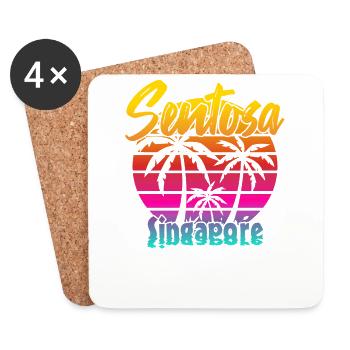 Sentosa Singapore - Untersetzer (4er-Set) - Weiß - Vorne