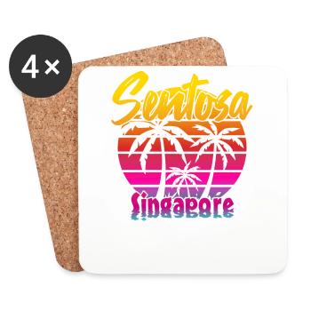 Sentosa Singapore - Untersetzer (4er-Set) - Weiß - Vorne