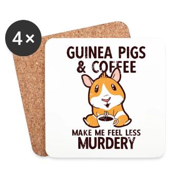 Nagetier Meerschwein Meerschweinchen - Untersetzer (4er-Set) - Weiß - Vorne