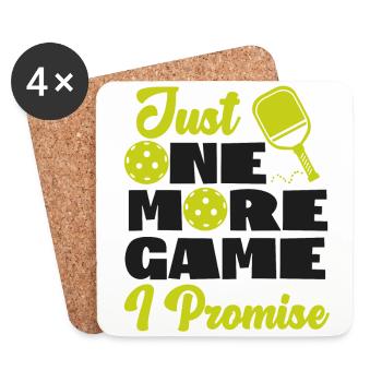 Pickleball Just One More Game I - Coasters (set of 4) - white - Front